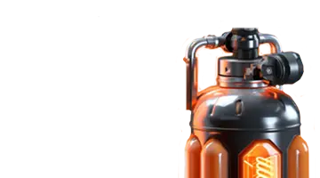 Изображение футуристической канистры с топливом, символизирующее энергию и усиление приветственного бонуса в Вулкан 24 казино.